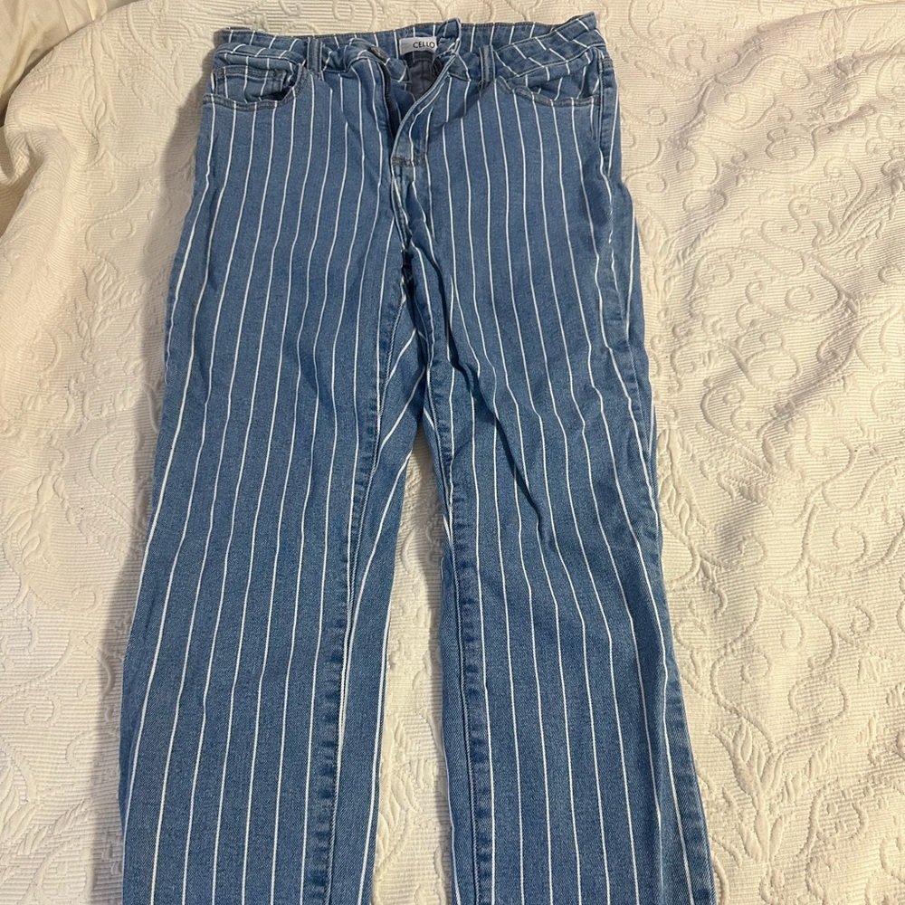 Striped cello jeans